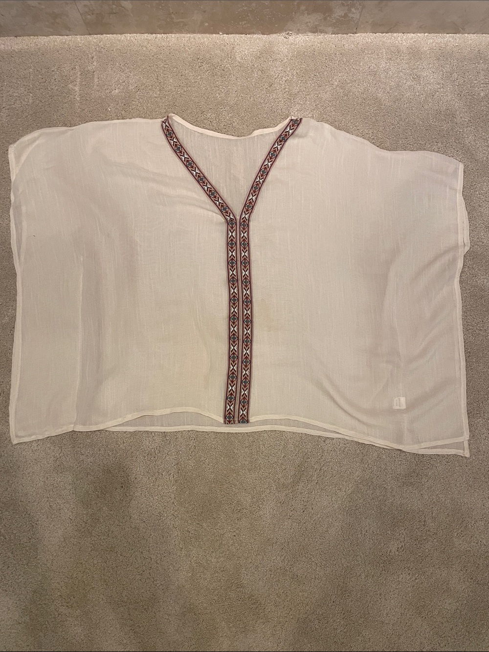 Cream tunic top, no tag, size XL
